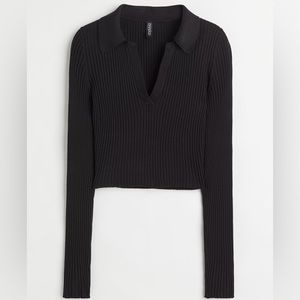 H&M Collared Ribbed Top